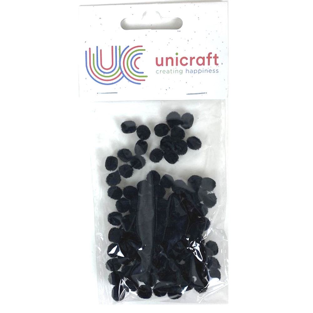 Mini Pom Poms Neri