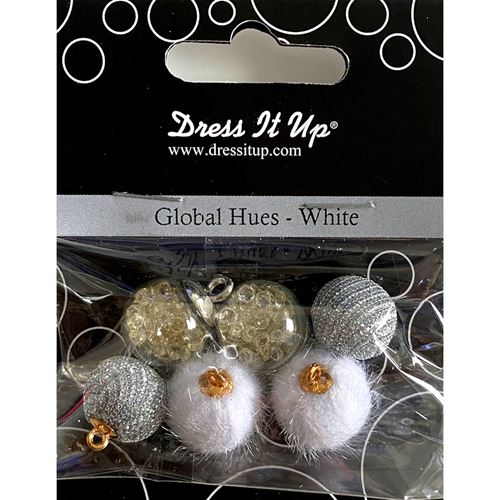 Mini Sfere Colore Bianco e Argento con gancino