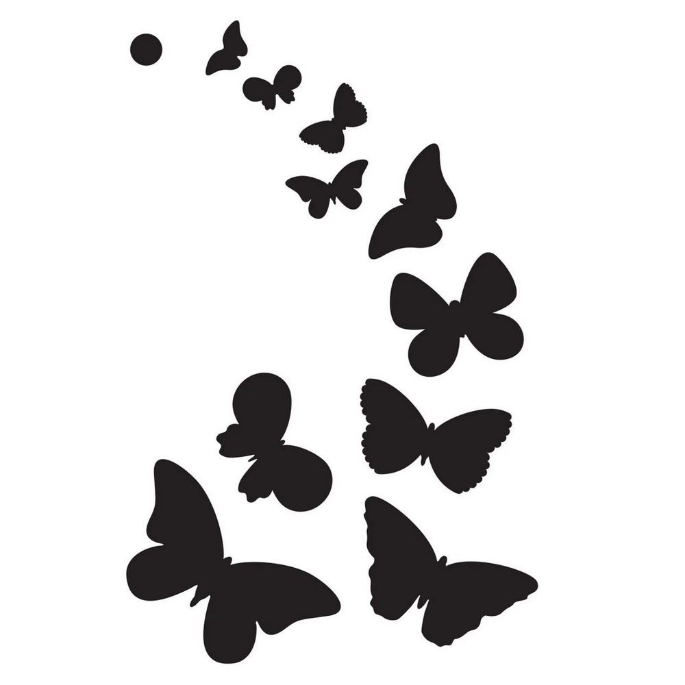 Mini Stencil Butterflies in Flight