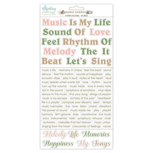 Music Garden Paper Stickers Words