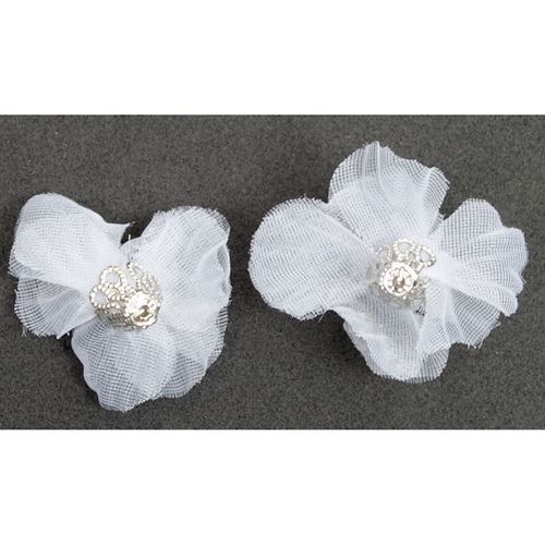 Nappine a fiore in organza Bianche per orecchini