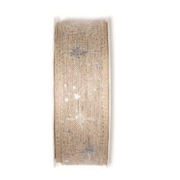 Nastro Cielo Stellato Lurex Argento 2,5 cm