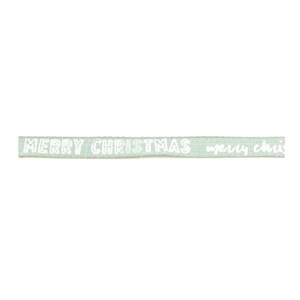Nastro Cotone Merry Christmas colore Acqua