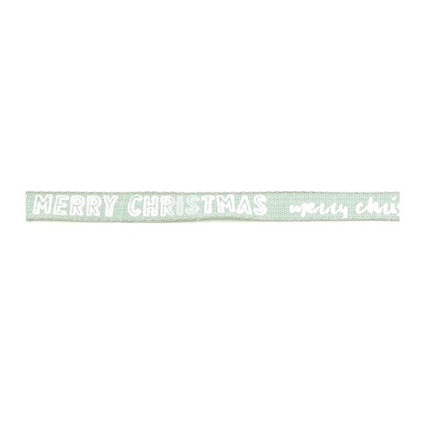 Nastro Cotone Merry Christmas colore Acqua