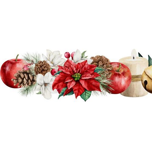 Nastro Fiori Natalizi 4 cm