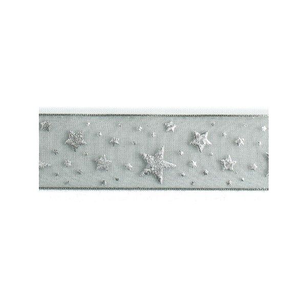 Moukeren – Nastri Grigi Con Bordo Cablato 6,3cm – 3 Rotoli Da 4,6m – Pois, Strisce E Quadri – Per Decorazioni Fai Da Te, Ghirlande E Regali