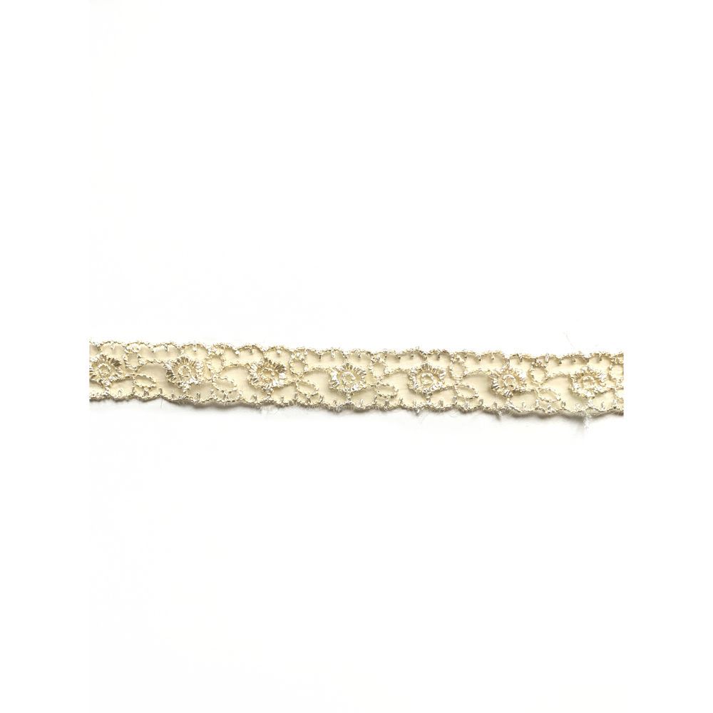 Nastro Macrame' Crema con fiori a metro