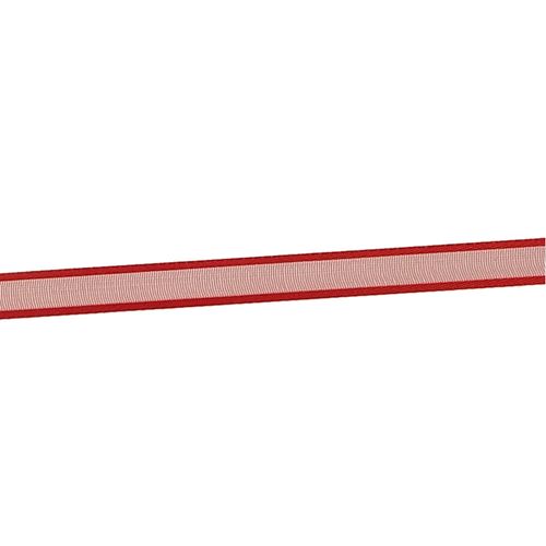 Nastro Organza Bordato Raso Rosso