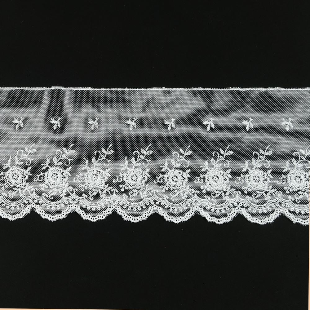 Nastro In Pizzo Con Fiori Bianchi E Verde – 5 Yard (4,55 M) Per Cucito E Decorazioni Fai-da-te