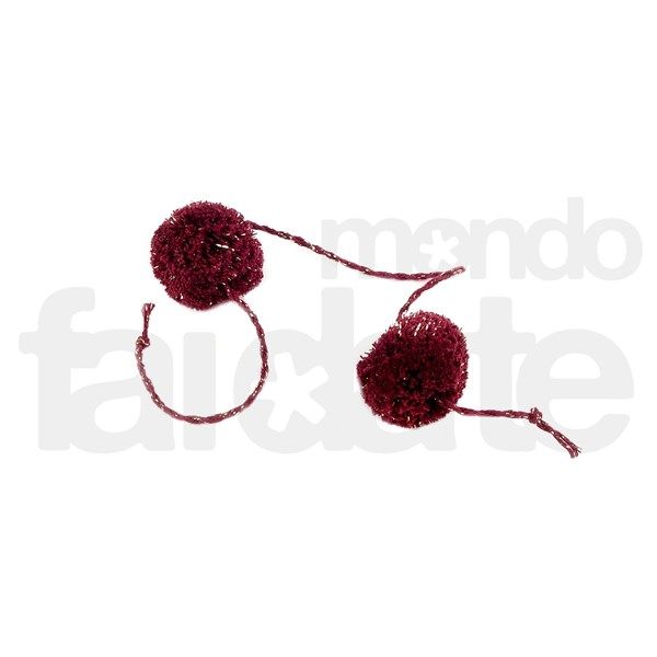 Nastro Pompon Lurex Bordeaux