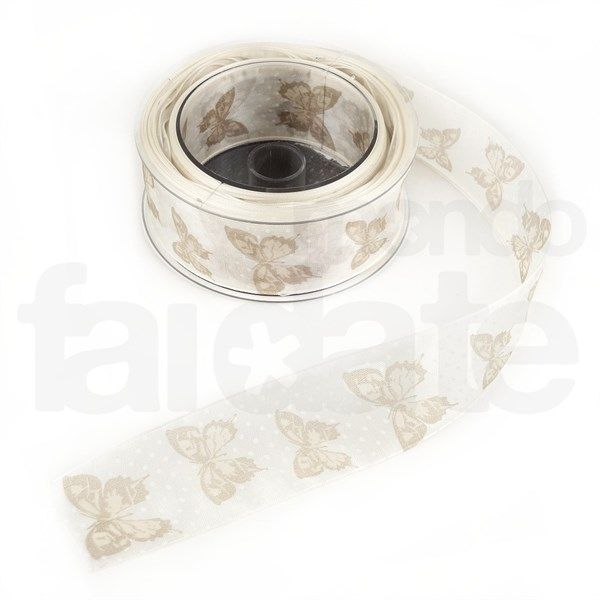 Nastro Scarlett Beige con Farfalle