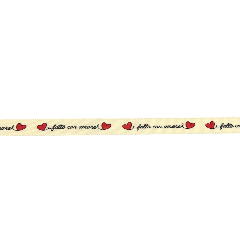 Nastro Tessuto Fatto con Amore Cuore