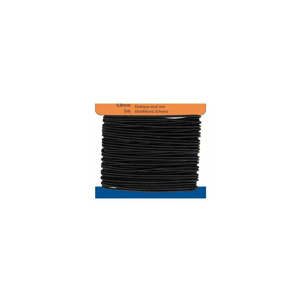 Nastro elastico nero in gomma 0,8 mm