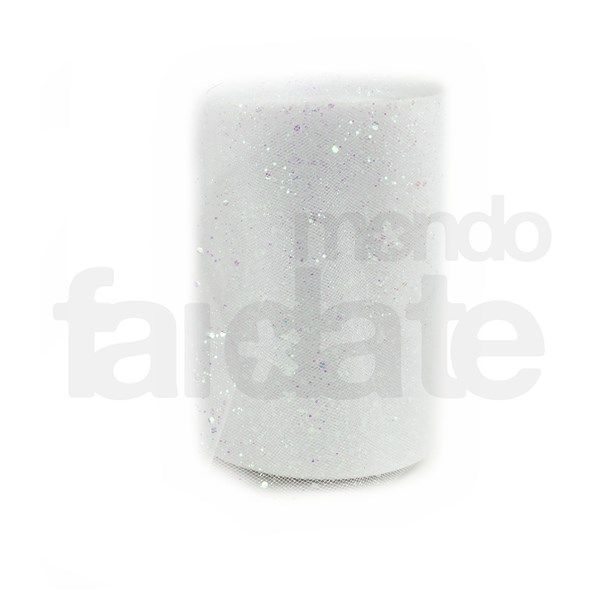 Nastro in Tulle Bianco Glitterato