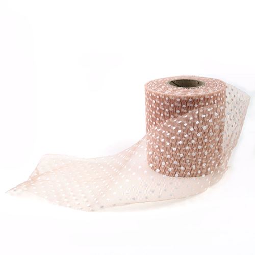 Nastro in Tulle Rosa Antico Floccato