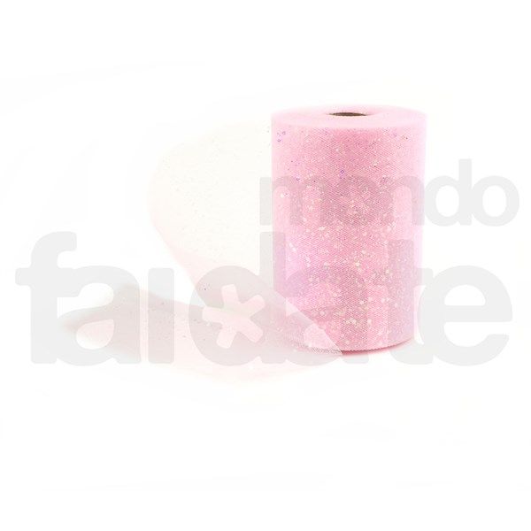 Nastro in Tulle Rosa Glitterato