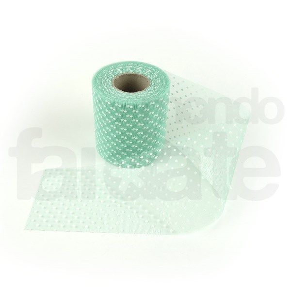 Nastro in Tulle Verde Acqua Floccato