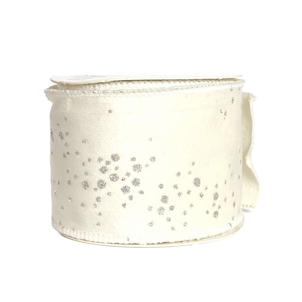 Nastro in Velluto Bianco con Glitter