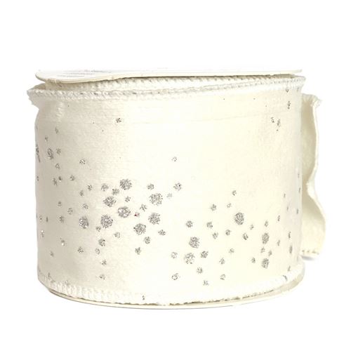 Nastro in Velluto Bianco con Glitter