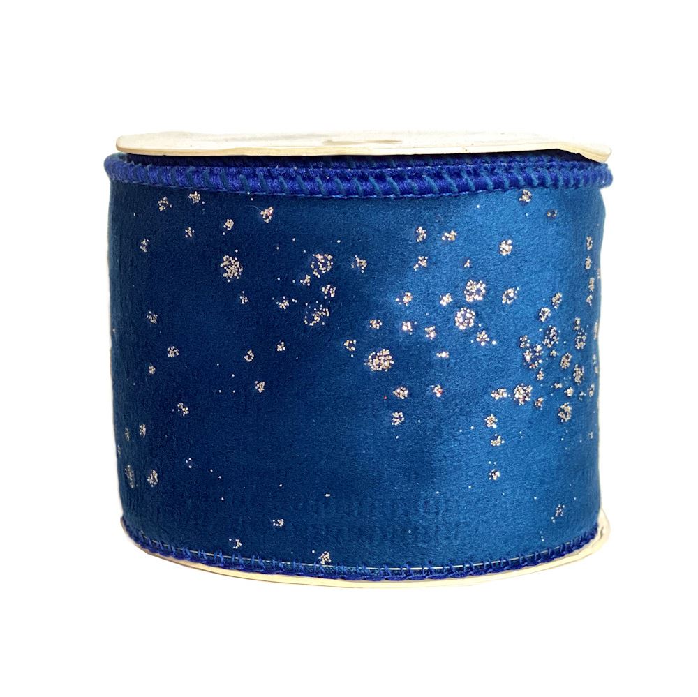 Nastro in Velluto Blu con Glitter