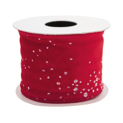 Nastro in Velluto Rosso con Glitter