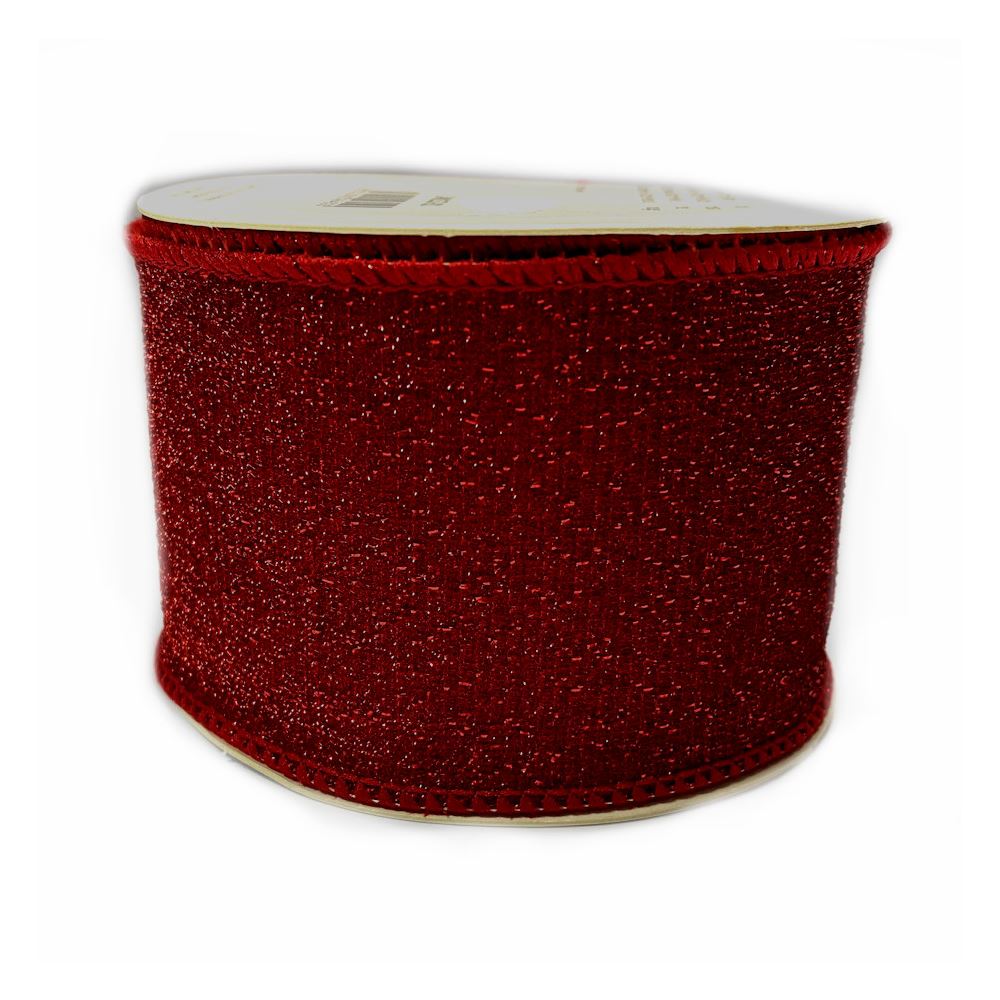 Nastro in Velluto e Glitter Rosso