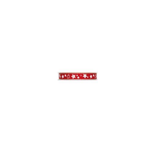 Nastro in tessuto Rosso con Stelle Bianche 1,5 cm