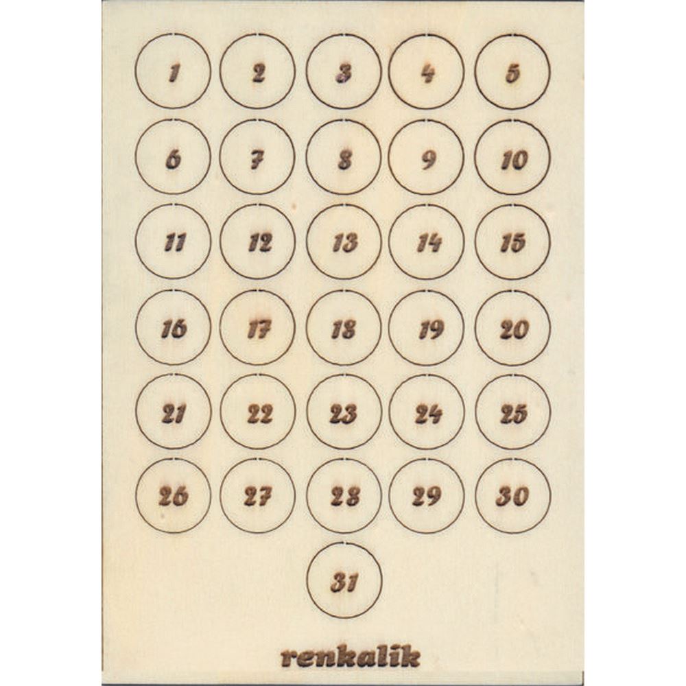 Numeri in legno Calendario Cerchio