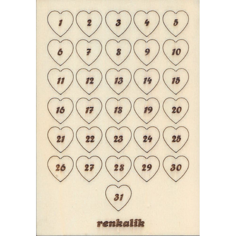 Numeri in legno Calendario Cuore