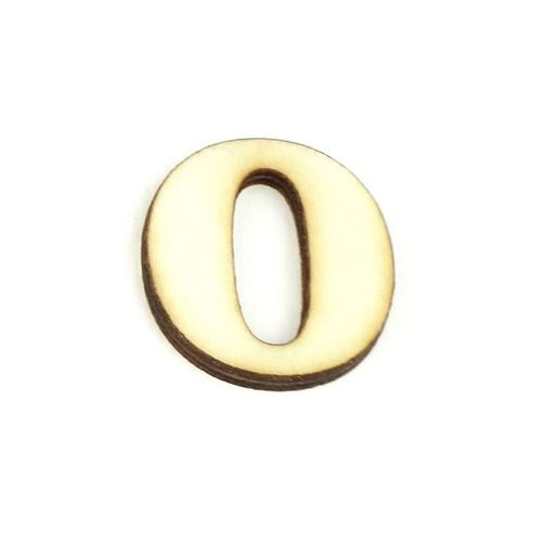 Numero 0 Clarendon in Legno cm 1,5