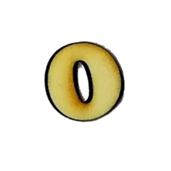 Numero 0 Lolly in legno cm 2,5