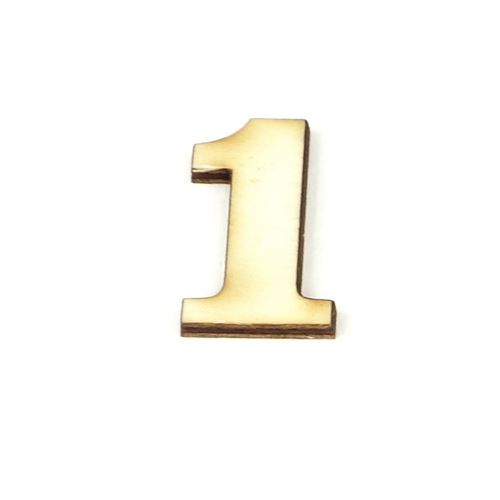 Numero 1 Clarendon in Legno cm 2