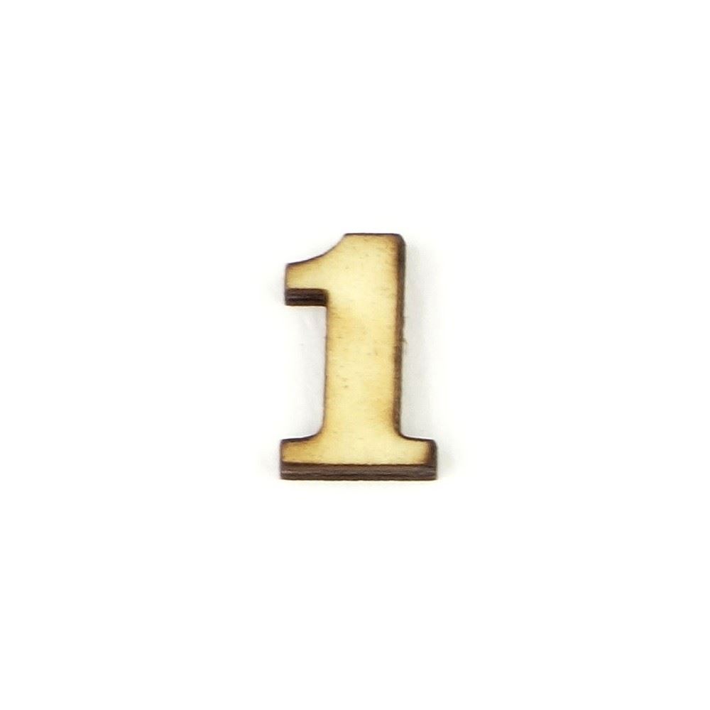 Numero 1 Clarendon in Legno cm 1,5