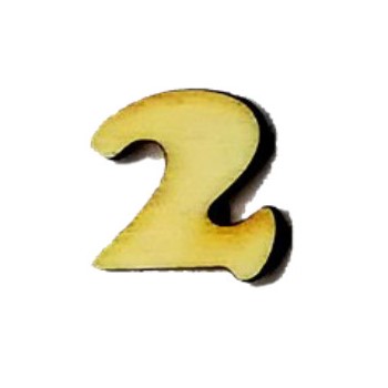 Numero 2 Lolly in legno cm 2,5