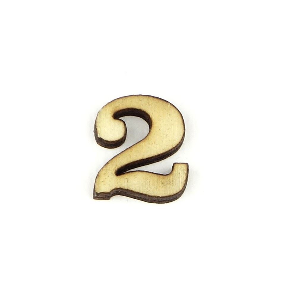 Numero 2 Clarendon in Legno cm 1,5