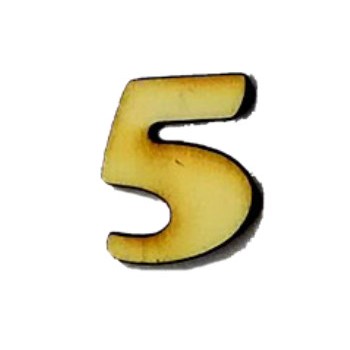 Numero 5 Lolly in legno cm 2,5