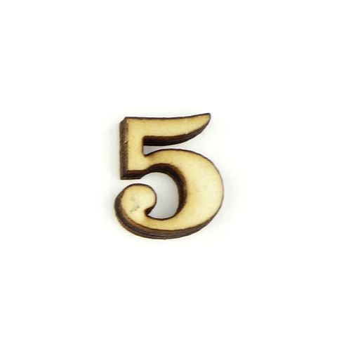 Numero 5 Clarendon in Legno cm 1,5