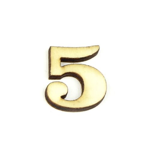 Numero 5 Clarendon in Legno cm 2