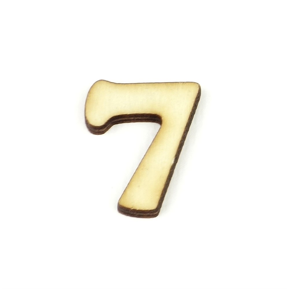 Numero 7 Lolly in legno cm 1,5