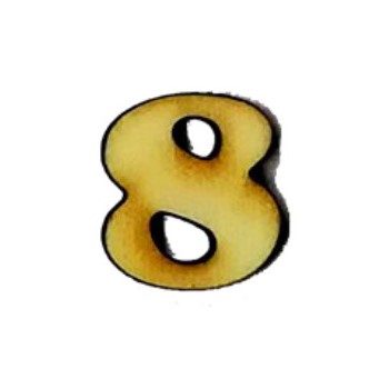 Numero 8 Lolly in legno cm 2,5