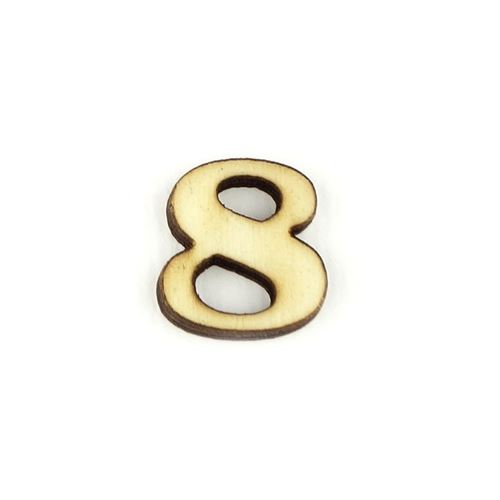 Numero 8 Clarendon in Legno cm 1,5