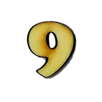 Numero 9 Lolly in legno cm 2,5