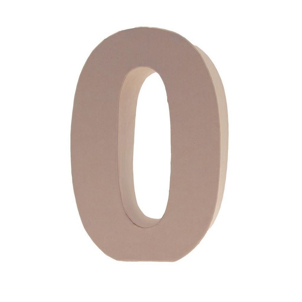Numero 0 in Cartone h 17,5 cm