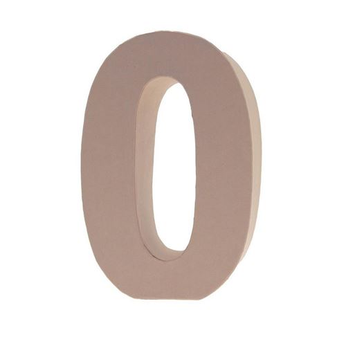Numero 0 in Cartone h 17,5 cm