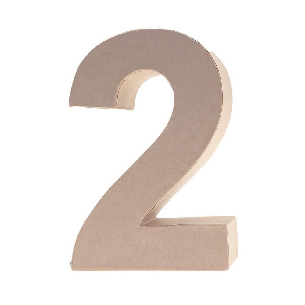 Numero 2 in Cartone h 17,5 cm