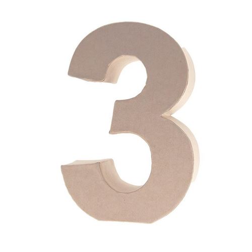 Numero 3 in Cartone h 17,5 cm