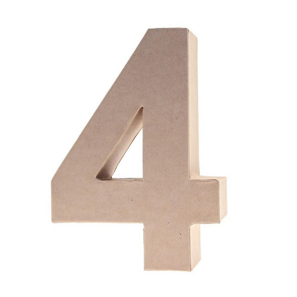 Numero 4 in Cartone h 17,5 cm