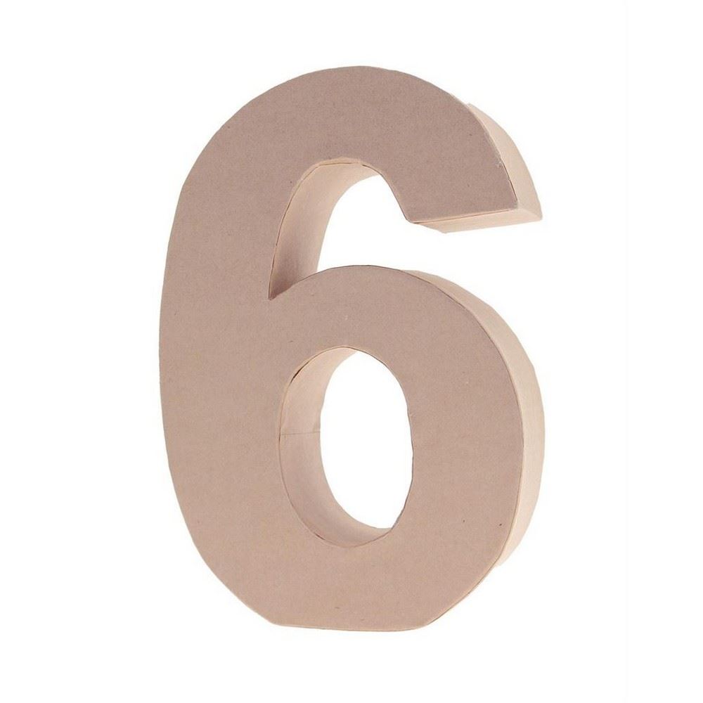 Numero 6 in Cartone h 17,5 cm