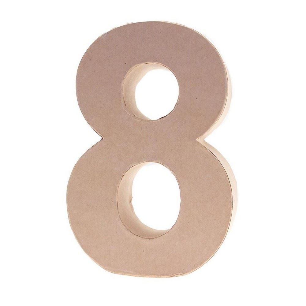 Numero 8 in Cartone h 17,5 cm