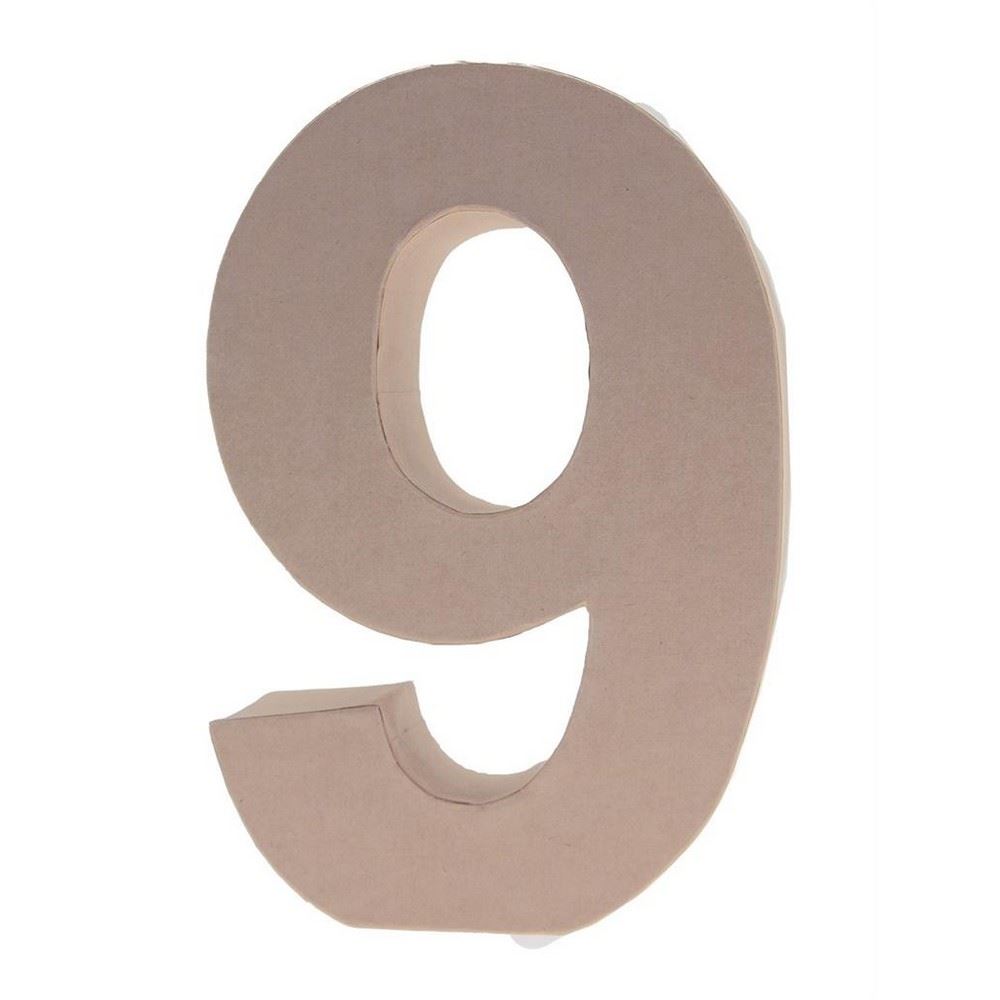 Numero 9 in Cartone h 17,5 cm